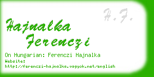 hajnalka ferenczi business card